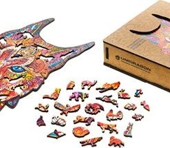 UNIDRAGON Houten Puzzel Dier - Voorzichtige Lynx- 187 Stukjes - Medium 22x33 Cm -Exporteren puzzels winkel 550x215