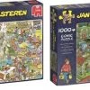 Jan Van Haasteren Puzzelbundel - 2 Stuks - De Vakantiebeurs 1000 Stukjes & Volkstuintjes 1000