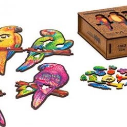 UNIDRAGON Houten Puzzel Dier - Speelse Papegaaien - 193 Stukjes - Medium 44x25 Cm -Exporteren puzzels winkel 550x259 3