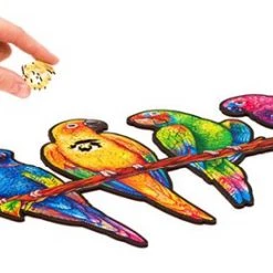 UNIDRAGON Houten Puzzel Dier - Speelse Papegaaien - 193 Stukjes - Medium 44x25 Cm -Exporteren puzzels winkel 550x273