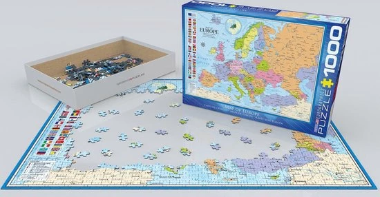 Eurographics Puzzel Map Of Europe - 1000 Stukjes 3 Eurographics Puzzel Map Of Europe - 1000 Stukjes - Afbeelding 3