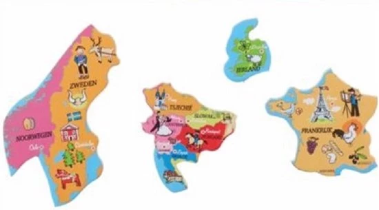 Playwood / Roel Houten Puzzel Europa - 19 Delig - Landen En Hoofdstad - Topografie Educatie 3 Playwood / Roel Houten Puzzel Europa - 19 Delig - Landen En Hoofdstad - Topografie Educatie - Afbeelding 3