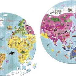 Janod Puzzel - De Wereld Dubbelzijdig