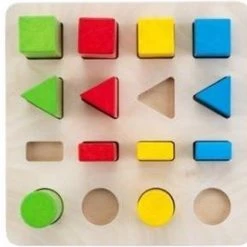 Engelhart Geometric Sorter 21 X 21 Cm Color//size 4x4 Rubber Wood Plate -Exporteren puzzels winkel 550x320