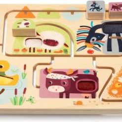 Lilliputiens Houten Schuifpuzzel Voel-doolhof - Boerderij