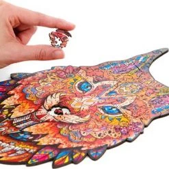 UNIDRAGON Houten Puzzel Dier - Voorzichtige Lynx- 187 Stukjes - Medium 22x33 Cm -Exporteren puzzels winkel 550x343 3