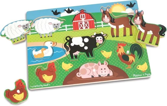 Melissa & Doug Houten Knopjes Puzzel Boerderij (8-delig) 4 Melissa & Doug Houten Knopjes Puzzel Boerderij (8-delig) - Afbeelding 4
