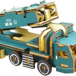 De Bouwplaats Bouwpakket 3D Puzzel Raketvoertuig Van Hout- Kleur