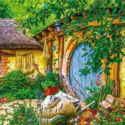 Rebo Productions Rebo Legpuzzel 500 Stukjes - Hobbit House - New Zealand -Exporteren puzzels winkel 550x385
