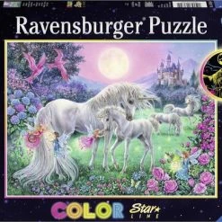 Ravensburger Puzzel Eenhoorns In De Maneschijn- Starline - Legpuzzel - 100 Stukjes
