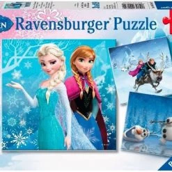 Ravensburger Puzzel Disney Frozen: Avontuur In Winterland - 3x49 Stukjes - Kinderpuzzel