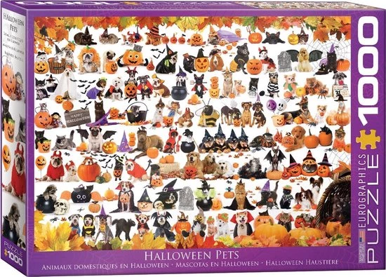 Eurographics Puzzel Halloween Puppies And Kittens - 1000 Stukjes 1 Eurographics Puzzel Halloween Puppies And Kittens - 1000 Stukjes