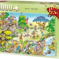 King Funny Comic Puzzel - Golf Safari - 1000 Stukjes Legpuzzel (68 X 49 Cm)