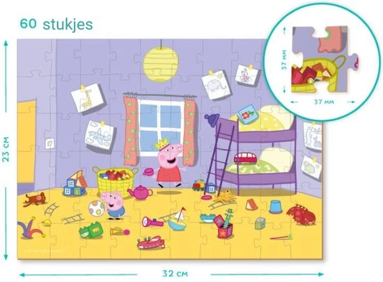 Dodo Toys PROMOTIEPAKKET - 2 X Peppa Pig Puzzel - 60 Stukjes - 23x32 Cm - Peppa Pig Speelgoed 4+ - Kinderpuzzel 4 Jaar 4 Dodo Toys PROMOTIEPAKKET - 2 X Peppa Pig Puzzel - 60 Stukjes - 23x32 Cm - Peppa Pig Speelgoed 4+ - Kinderpuzzel 4 Jaar - Afbeelding 4