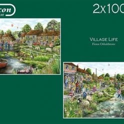Falcon Puzzel Village Life - Legpuzzel - 2 X 1000 Stukjes -Exporteren puzzels winkel 550x405 2