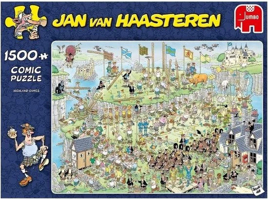 Jumbo Jan Van Haasteren Puzzelbundel - 2 Stuks - Taarten Toernooi 1500 Stukjes & Highland Games 1500 Stukjes 8 Jumbo Jan Van Haasteren Puzzelbundel - 2 Stuks - Taarten Toernooi 1500 Stukjes & Highland Games 1500 Stukjes - Afbeelding 8