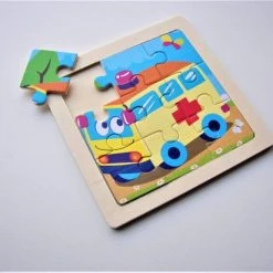 LS Goods Houten Puzzels - 2 Stuks - 9 Delig - Montessori - Ambulance - Brandweer - 11x11 Cm -Exporteren puzzels winkel 550x412 1