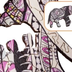 Merkloos Olifant A3 Houten Legpuzzel Houten Puzzel Voor Volwassenen - Jigsaw Puzzels - Wooden Puzzle - Dierenpuzzel Hout Moeilijkheidsgraad 5A -Exporteren puzzels winkel 550x412 18