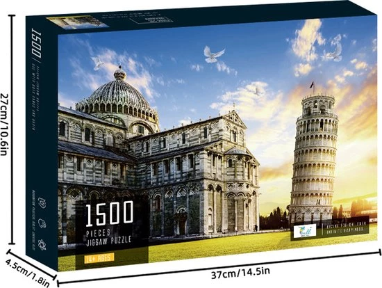Happy Puzzle Jigsaw Legpuzzel - Toren Van Pisa - Puzzel 1500 Stukjes Volwassenen - Kerst Cadeautje - Met Extra Voorbeeldposter - Museum Puzzel - 80*60 Cm 5 Happy Puzzle Jigsaw Legpuzzel - Toren Van Pisa - Puzzel 1500 Stukjes Volwassenen - Kerst Cadeautje - Met Extra Voorbeeldposter - Museum Puzzel - 80*60 Cm - Afbeelding 5