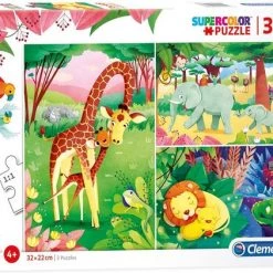 Clementoni Legpuzzel Jungle Friends 48 Stukjes 3 Stuks -Exporteren puzzels winkel 550x422 2