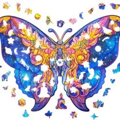 UNIDRAGON Houten Puzzel Dier - Intersterrenstelsel Vlinder - 306 Stukjes - King Size 41x30 Cm -Exporteren puzzels winkel 550x425