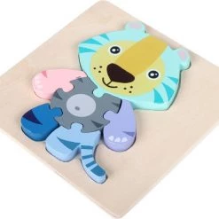 Speelgoed Houten Peuterpuzzels Set - Olifant En Tijger - Grote Extra Dikke Stukken - Vroege Educatieve Ontwikkeling - Jongens En Meisjes - Kinderen - 2 Jaar - Gift - Cadeau - 4yourkids