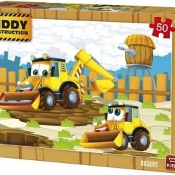 King Legpuzzel Kiddy Constructions - Diggers 50 Stukjes