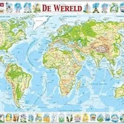 Larsen Legpuzzel Maxi Wereld - 80 Stukjes