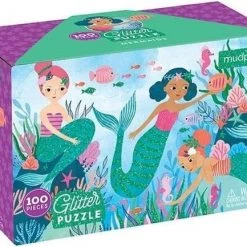 Glitter Puzzel Zeemeerminnen 100stuks| Mudpuppy