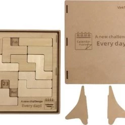 VinkToys Legpuzzel - Kalender - Houten Puzzel Kalender - Dagelijkse Kalender Puzzel - 365 Puzzels In 1