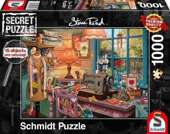 Schmidt In Het Naai Atelier, 1000 Stukjes - Puzzel - 12+ 4 Schmidt In Het Naai Atelier, 1000 Stukjes - Puzzel - 12+ - Afbeelding 4