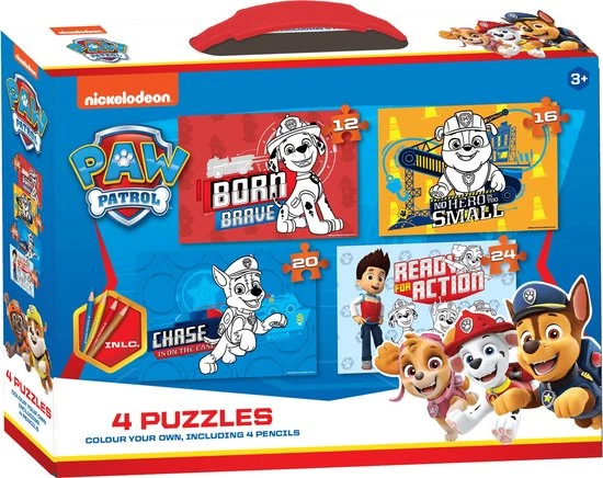 Spin Master Paw Patrol Kleur Je Eigen 4 Verschillende Legpuzzels In Koffer 20x28cm 2 Spin Master Paw Patrol Kleur Je Eigen 4 Verschillende Legpuzzels In Koffer 20x28cm - Afbeelding 2