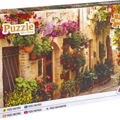 Grafix Puzzel 1000 Stukjes Volwassenen | Thema Smalle Straat Met Bloemen | Afmeting 50 X 70 CM | Legpuzzel -Exporteren puzzels winkel 550x445