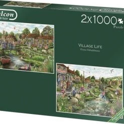 Falcon Puzzel Village Life - Legpuzzel - 2 X 1000 Stukjes -Exporteren puzzels winkel 550x457 2