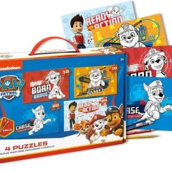 Spin Master Paw Patrol Kleur Je Eigen 4 Verschillende Legpuzzels In Koffer 20x28cm