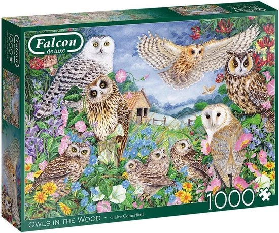 Falcon Puzzel Owls In The Wood - Legpuzzel - 1000 Stukjes 1 Falcon Puzzel Owls In The Wood - Legpuzzel - 1000 Stukjes