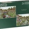 Falcon Puzzel Village Life - Legpuzzel - 2 X 1000 Stukjes