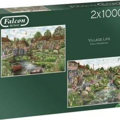 Falcon Puzzel Village Life - Legpuzzel - 2 X 1000 Stukjes