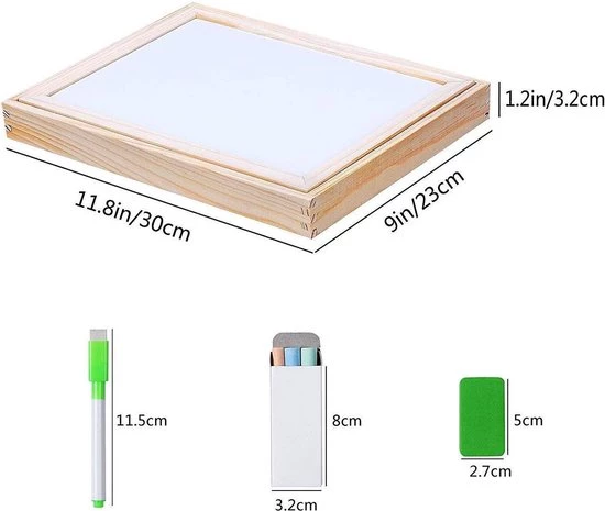 Merkloos Magnetische Verkleed Puzzel & Krijtbord - Alles In 1 Houten Speelbox - Multifunctioneel - 100 Stukken 4 Merkloos Magnetische Verkleed Puzzel & Krijtbord - Alles In 1 Houten Speelbox - Multifunctioneel - 100 Stukken - Afbeelding 4