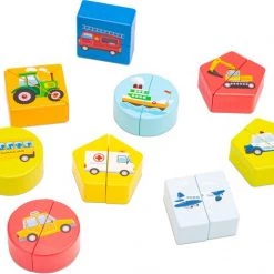New Classic Toys Houten Geometrische Vormenpuzzel - Voertuigen -Exporteren puzzels winkel 550x467 1