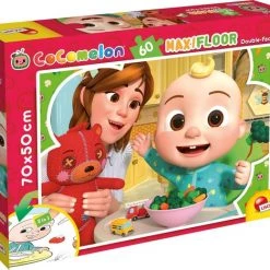 Just Games COCOMELON Vloerpuzzel - Groente Maakt Ons Sterk - 60 Stukjes . Puzzel En Kleurplaat . Formaat 70 50