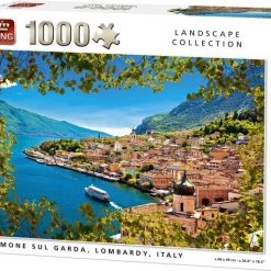 King Puzzel 1000 Stukjes (68 X 49 Cm) - Limone Sul Garda, Lombardijen, Itali - Legpuzzel Landschap