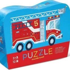 Crocodile Creek Rode Brandweerwagen - 12 Stukjes