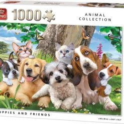 King Huisdieren Legpuzzel PUPPIES AND FRIENDS - Hondjes En Vrienden 1000 Stukjes -pieces