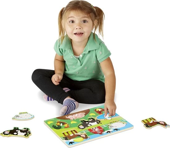 Melissa & Doug Houten Knopjes Puzzel Boerderij (8-delig) 5 Melissa & Doug Houten Knopjes Puzzel Boerderij (8-delig) - Afbeelding 5