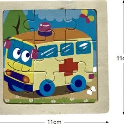 LS Goods Houten Puzzels - 2 Stuks - 9 Delig - Montessori - Ambulance - Brandweer - 11x11 Cm -Exporteren puzzels winkel 550x498