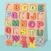Merkloos Puzzel - Houten Alfabet Puzzel - Leren Spelen Met Letters. Puzzel Hout - Vanaf 24 Maanden
