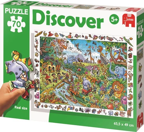 Jumbo Premium Collection Children Puzzle Discover: Safari 70 Pcs Legpuzzel 70 Stuk(s) Stripfiguren 4 Jumbo Premium Collection Children Puzzle Discover: Safari 70 Pcs Legpuzzel 70 Stuk(s) Stripfiguren - Afbeelding 4
