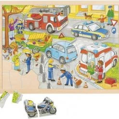 Goki Vormenpuzzel Politie Junior Hout 56 Stukjes