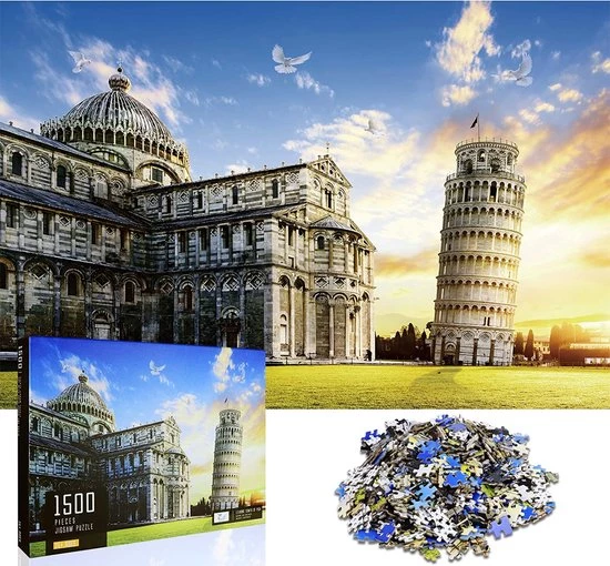 Happy Puzzle Jigsaw Legpuzzel - Toren Van Pisa - Puzzel 1500 Stukjes Volwassenen - Kerst Cadeautje - Met Extra Voorbeeldposter - Museum Puzzel - 80*60 Cm 1 Happy Puzzle Jigsaw Legpuzzel - Toren Van Pisa - Puzzel 1500 Stukjes Volwassenen - Kerst Cadeautje - Met Extra Voorbeeldposter - Museum Puzzel - 80*60 Cm